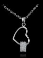 thumb Fashion Hollow Heart Cubic Zirconias 925 Sterling Silver Pendant 0
