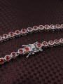 thumb Women All-match Red Round Shaped Zircon Necklace 1