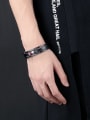 thumb Multi-band Black Artificial Leather Titanium Bracelet 1