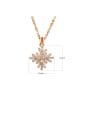 thumb Copper With Cubic Zirconia Simplistic Flower Earrings And Necklaces 2 Piece Jewelry Set 3