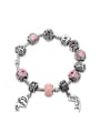 thumb Elegant Pink Tag Shaped Enamel Beaded Bracelet 0