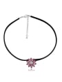 thumb Simple austrian Crystals-Studded Flowers Alloy Crystal Necklace 0