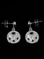 thumb Exquisite Butterfly Shaped Platinum Plated Drop Earrings 1