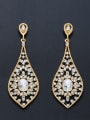 thumb Copper With Rhinestone Fashion Water Drop Cluster Earrings 2