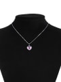thumb 925 Silver Pink Stone Heart Shaped Necklace 3