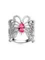 thumb Exaggerated austrian Crystals Butterfly Alloy Ring 3