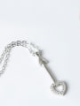 thumb S925 Silver Heart -shape Zircons Necklace 1