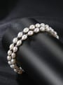 thumb Pure Silver Freshwater Pearl double Bracelet 0