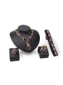 thumb Alloy Imitation-gold Plated Fashion Artificial Round Stones Four Pieces Jewelry Set 0