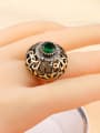 thumb Retro style Hollow Round  Resin stone Antique Gold Plated Ring 1