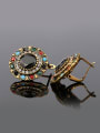 thumb Retro style Colorful Resin stones Crystals Round Earrings 1