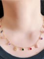 thumb Copper With Glass stone Fashion Geometric Beaded Necklaces 1