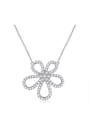 thumb Hollow Flower Zircon Necklace 0