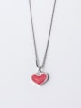 thumb Lovely Red Heart Shaped S925 Silver Glue Pendant 0