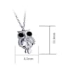 thumb 925 Sterling Silver With Cubic Zirconia Cute Animal owl Necklaces 2