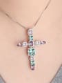 thumb Copper With  Glass stone Fashion Cross Necklaces 1