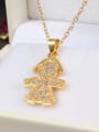thumb Anti Allergic 18K Gold Plated Human Shaped Zircon Necklace 1