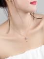 thumb Simple Heart Rose Gold Plated Titanium Necklace 1