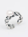 thumb Freshwater Pearl Chain Opening Ring 1