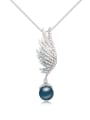 thumb Fashion Tiny Crystals-covered Wing Imitation Pearl Alloy Necklace 4