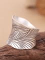 thumb Retro style Leaf-etched Handmade Ring 0