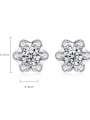 thumb Sterling silver fashion shine zircon flower earrings 3