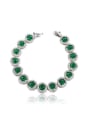 thumb Elegant Green Round Shaped Zircon Bracelet 0