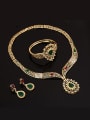 thumb Alloy Imitation-gold Plated Ethnic style Water Drop shaped Stones Four Pieces Jewelry Set 1