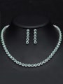 thumb Luxury Shine  High Quality Zircon Round Necklace Earrings 2 Piece jewelry set 3