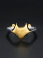 thumb Double Color Personalized Fox 925 Sterling Silver Opening Ring 1