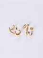 thumb Titanium With Gold Plated Personality Irregular Stud Earrings 2
