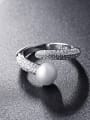 thumb Simple atmosphere micro impregnated AAA zircon Pearl Ring 0