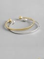 thumb 925 Sterling Silver With Glossy Simplistic Round  Opening Bangles 1
