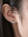 thumb Copper With Cubic Zirconia Cute Heart Stud Earrings 1