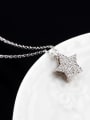 thumb 925 Sterling Silver Star Shaped Zircon Necklace 2