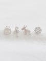 thumb 925 Sterling Silver With Silver Plated dissymmetry Cute Animal Stud Earrings 1