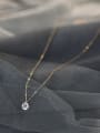 thumb Temperament Round Shaped Zircon S925 Silver Necklace 3