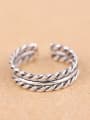 thumb Retro Twisted Pattern Opening Stacking Ring 0