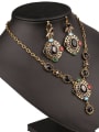 thumb Ethnic style Oval Resin stones Alloy Two Pieces Jewelry Set 1