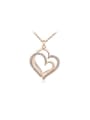 thumb Luxury Rose Gold Double Heart Necklace 0