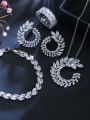 thumb Luxury Shine Square High Quality Zircon Round Necklace Earrings ring bracelet 4 Piece jewelry set 0