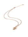 thumb Fashion Style Titanium Steel Rose Gold Note Necklace 3