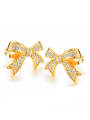 thumb Copper With 18k Gold Plated Classic Bowknot Earrings 0