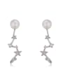 thumb Fashion AAA Zirconias-studded Star Imitation Pearls Alloy Stud Earrings 1
