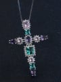 thumb Copper With  Glass stone Fashion Cross Necklaces 3