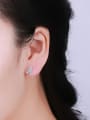 thumb Women Leaf Shaped Zircon Earrings 1