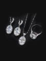 thumb High Quality Oval Zircon Two Pieces Jewelry Set 0