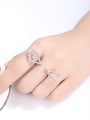 thumb Copper With Platinum Plated  Cubic Zirconia Fashion Statement Rings 1