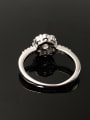 thumb Elegant Shiny Cubic Zirconias Flower Copper Ring 2