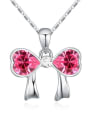thumb Fashion Heart austrian Crystals Bowknot Pendant Alloy Necklace 4